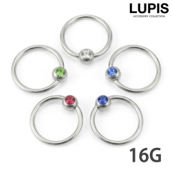 【16G】カラージュエルキャプティブビーズリングボディピアス