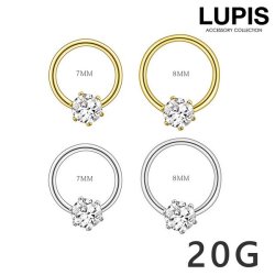 【20G】キュービックジルコニアサークルシームレスリングボディピアス