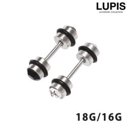 【18G・16G】ダンベルストーンストレートバーベルボディピアス