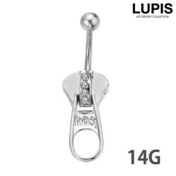【14G】ジッパーバナナバーベルボディピアス・へそピアス