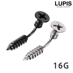 【16G】ネジモチーフバナナバーベルボディピアス・へそピアス