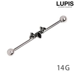 【14G】コウモリインダストリアルロングバーベルボディピアス