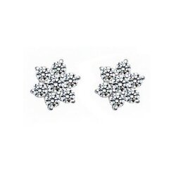 フラワーモチーフキュービックピアス 送料無料 大人ジュエリーの通販販売 ラコーデ Lacorde