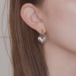 【金属アレルギー対応 316L】2wayハートステンレスフープピアス
