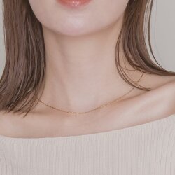 【金属アレルギー対応 316L】ペタルチェーンステンレスネックレス