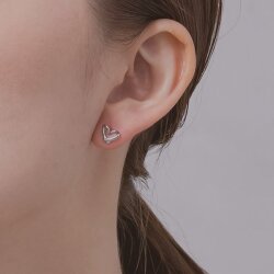 【金属アレルギー対応 316L】手書きハートラインステンレスピアス