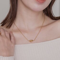 【金属アレルギー対応 316L】ノットステンレスネックレス