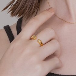 【金属アレルギー対応 316L】シンプルオープンステンレスリング