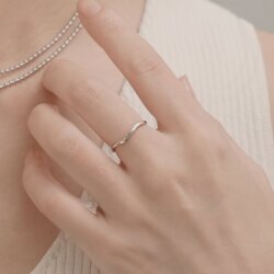 【金属アレルギー対応 316L】ウェーブラインスリムステンレスリング