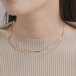 【金属アレルギー対応 316L】ツイストステンレスネックカフ