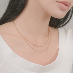 【金属アレルギー対応 316L】ペタル×スネーク2連ステンレスネックレス