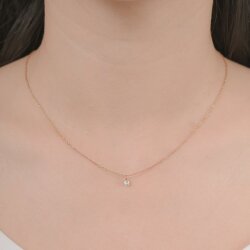 【金属アレルギー対応 316L】ソリティアストーンステンレスネックレス