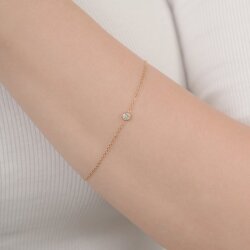【金属アレルギー対応 316L】ソリティアストーンブレスレット