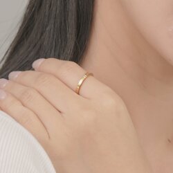 【金属アレルギー対応 316L】スクエアカットシンプルラインステンレスリング