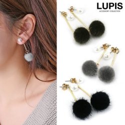 リング×パールファーボールピアス| 激安ピアスの通販販売 - ルピス(LUPIS)