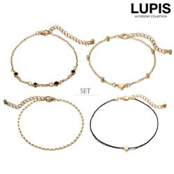 ゴールドハートポイントアンクレットセット