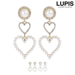パール×2連ハートピアス