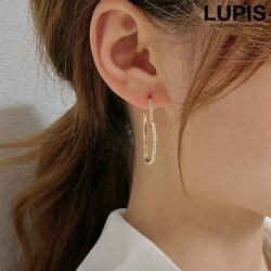 パヴェラインハートフープピアス