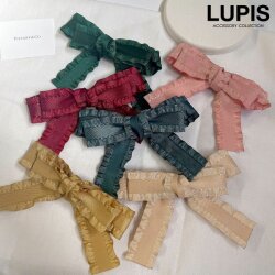 フリルリボンヘアクリップ