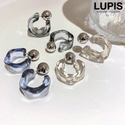 ヘキサゴン×メタルボールフープピアス