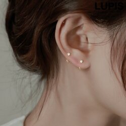 Ops. アメジスト ガーネット 片耳 ピアス 天然石 金属アレルギー