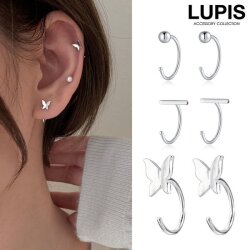 ワンポイントキャッチレスフープピアス