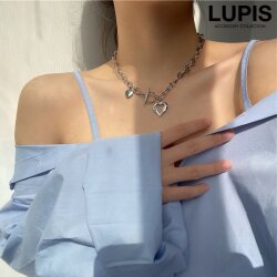 マンテルチェーンメタルハートネックレス