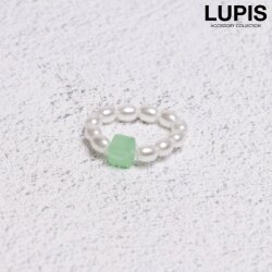 キューブビーズパールリング