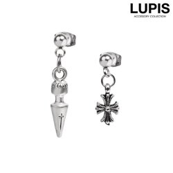 クロス×スパイクアンティークピアス