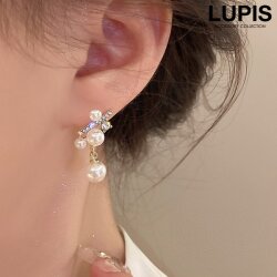 パール×ストーンダブルラインピアス - ピアスを激安で通販販売