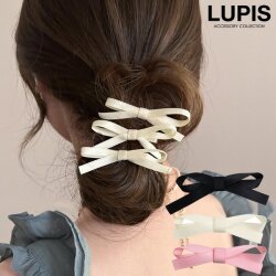 マットサテンリボンヘアクリップ