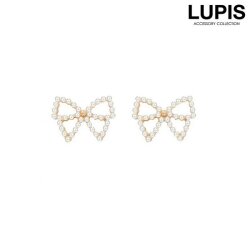 パールラインリボンピアス