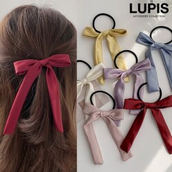 サテンリボンヘアゴム