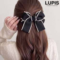 バイカラーリボンヘアクリップ
