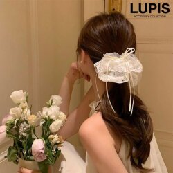オーガンジーレースリボンシュシュ