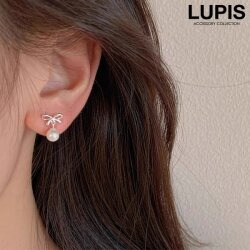 リボン×パールピアス