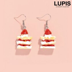 ストロベリーミルフィーユフックピアス