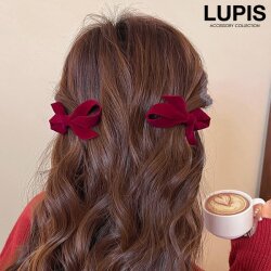 ベロアリボンヘアクリップ