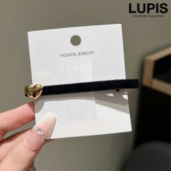メタルハートベロア調ヘアクリップ