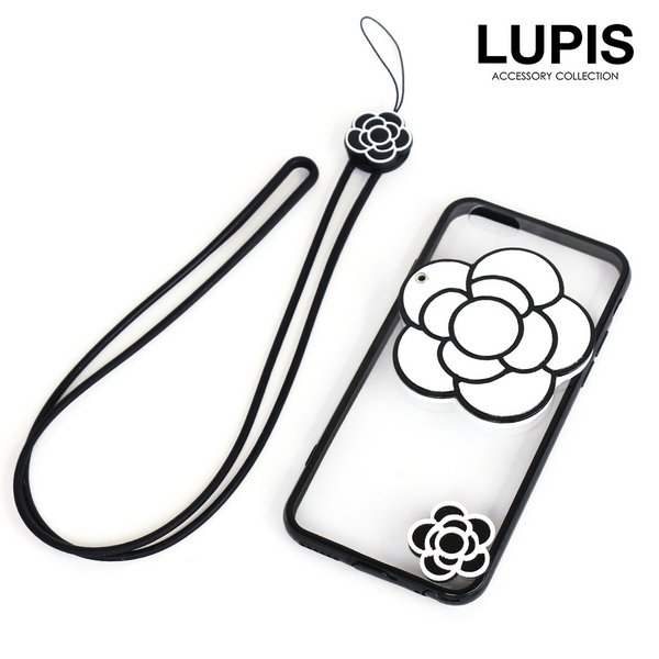 ネックストラップ付フラワーミラーiPhoneケース【iPhone6・iPhone6s