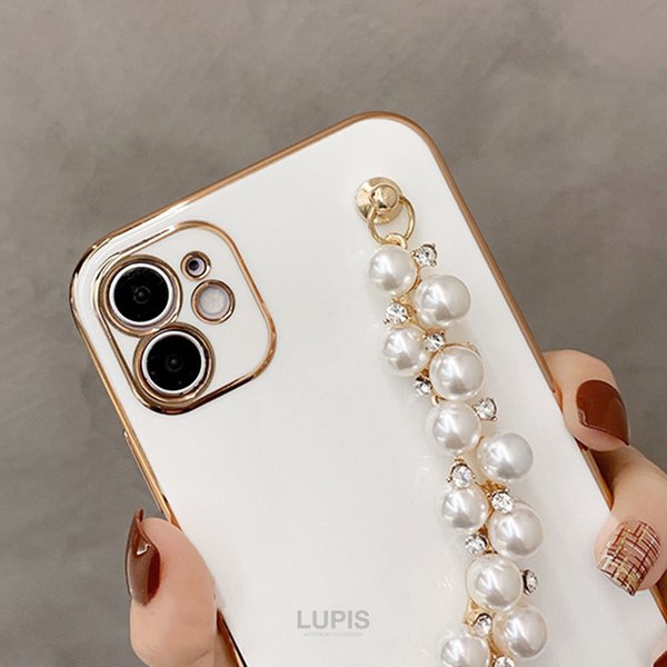 パール×ストーンハンドルiPhoneケース【iPhone13】 - 激安手帳型iPhone