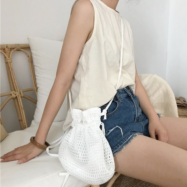 メッシュ編み巾着ショルダーバッグ - 激安ショルダーバッグの通販販売