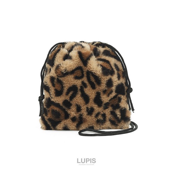 アニマルファー巾着ミニショルダーバッグ(ポーチ) - 激安ショルダー