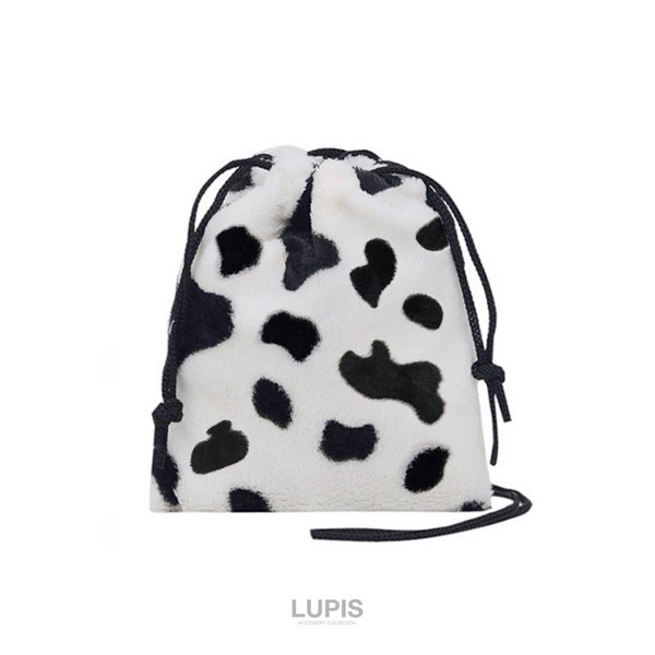 牛柄ファーポーチ アニマルファー巾着ミニショルダーバッグ(ポーチ) - 激安ショルダー