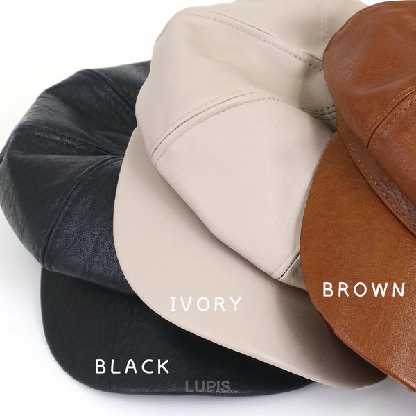 ネイビー レザー キャスケットCAPAS キャスケット Cotton Flax ベーシック ダークネイビー