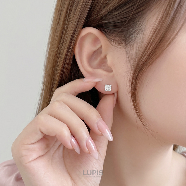 スクエアパヴェマグネットピアス | 激安イヤリングの通販販売 - ルピス