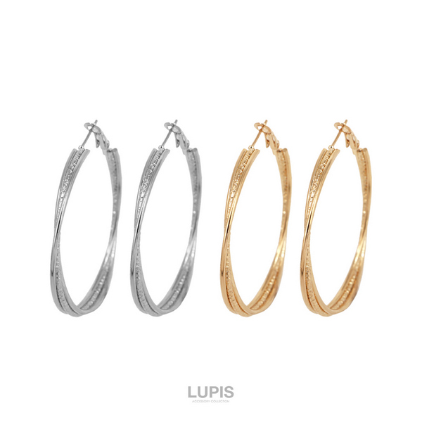 3連ツイストデザインフープピアス | 激安ピアスの通販販売 - ルピス(LUPIS)