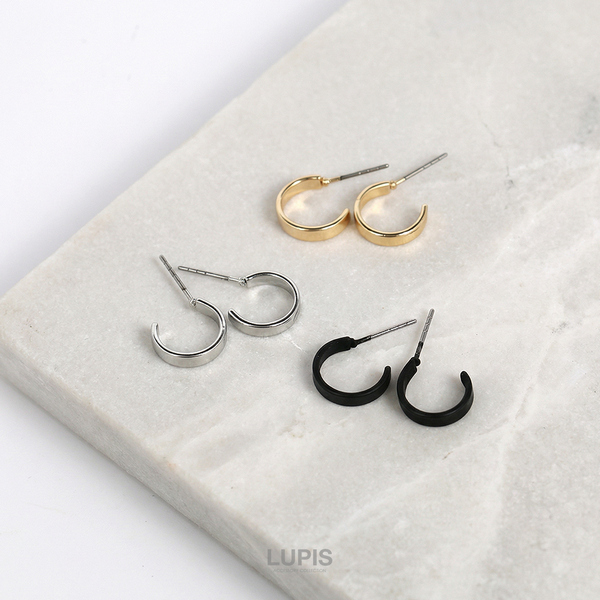 プレートハーフフープピアス | 激安ピアスの通販販売 - ルピス(LUPIS)