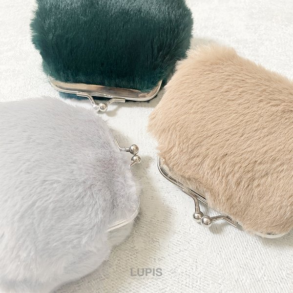 モコモコファーがま口ポーチ - バッグ・ポーチ・財布を激安で通販販売