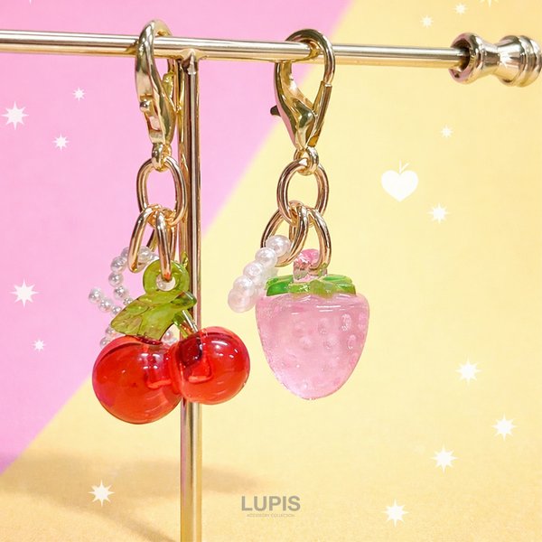 チェリー×ストロベリーチャーム激安通販 - バッグチャームを激安で通販